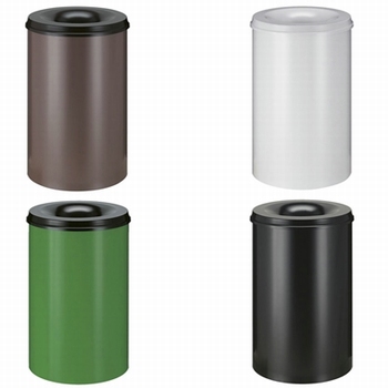 Vlamdovende afvalbak 110L - bruin, grijs, wit, rood, alumini