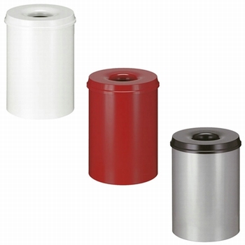 Vlamdovende afvalbak 30L - bruin, grijs, wit, rood, aluminiu