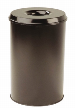 Vlamdovende afvalbak 110L - zwart gelakt metaal
