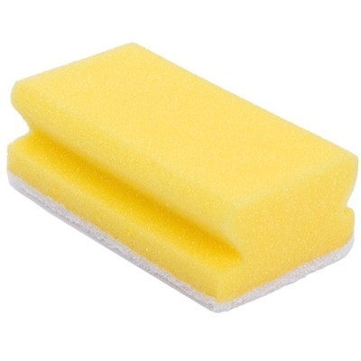 Schuurspons 13x7cm GEEL/WIT