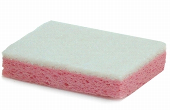 Schuurspons cellulose 10x7cm ROOS/WIT