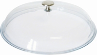 Deksel uit bol glas met knop van messing - 24 cm
