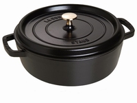 Lage Ronde Cocotte 26 cm - zwart