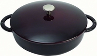 Sauteerpan met gietijzeren deksel 24 cm - aubergine