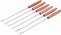 Set van 6 lange fonduevorken