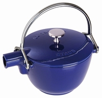 Ronde theepot - donkerblauw