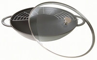 Wok met glazen deksel 37 cm - grafietgrijs