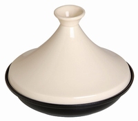 Tajine 20 cm - zwart-crhme