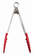 Serveertang (met silicone) - rood - 24 cm