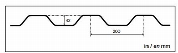 POLYSCALA 200/42 GRECA 3M X1.066M ANTRACITE 1 ST/PC