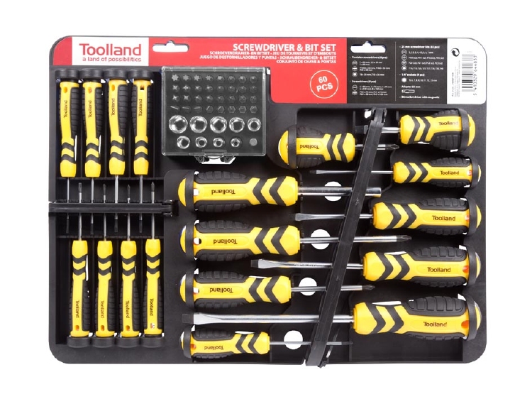SCHROEVENDRAAIER- EN BITSET - 60 st. 1st.