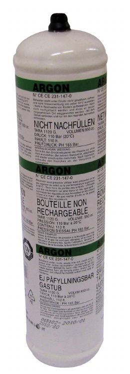 OXYTURBO - EENMALIGE ARGON GASFLES - 950 ml 12st.