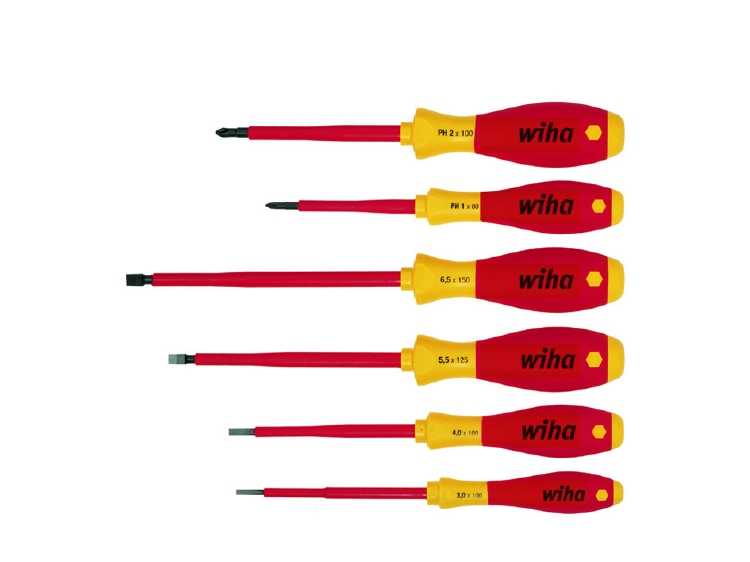 Wiha Schroevendraaierset SoftFinish electric sleufkop, Phill