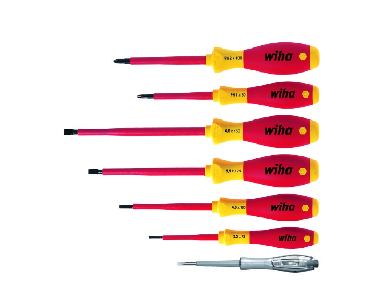 Wiha Schroevendraaierset SoftFinish electric sleufkop, Phill