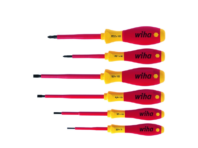 Wiha Schroevendraaierset SoftFinish electric sleufkop, Pozid