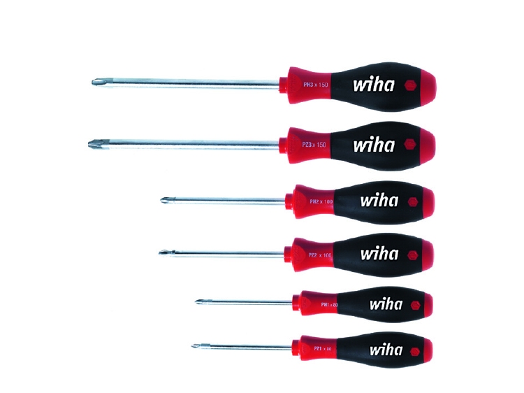 Wiha Schroevendraaierset SoftFinish Phillips, Pozidriv 6-del