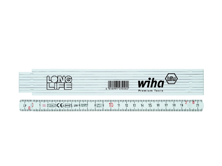 Wiha Duimstok Longlife® 2 m metrisch, 10 delen (27057) wit 1