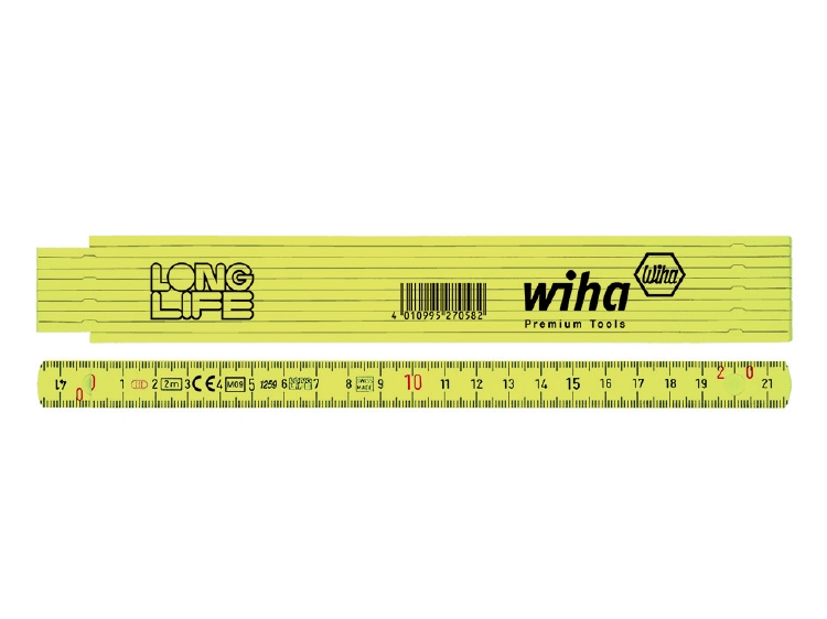 Wiha Duimstok Longlife® 2 m metrisch, 10 delen (27058) geel
