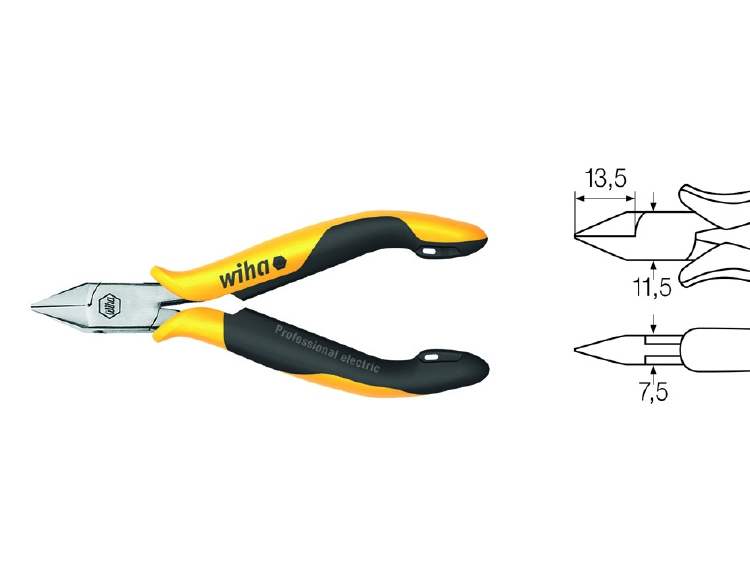 Wiha Zijkniptang Professional ESD brede, spitse kop en draad