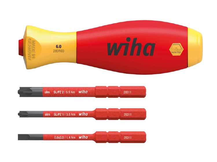 WIHA - SCHROEVENDRAAIER MET BITHOUDERSET SOFTFINISH® SLIMVAR