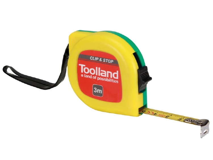 ROLBANDMAAT - MET CLIP EN STOP - 3 m - 13 mm 1st.