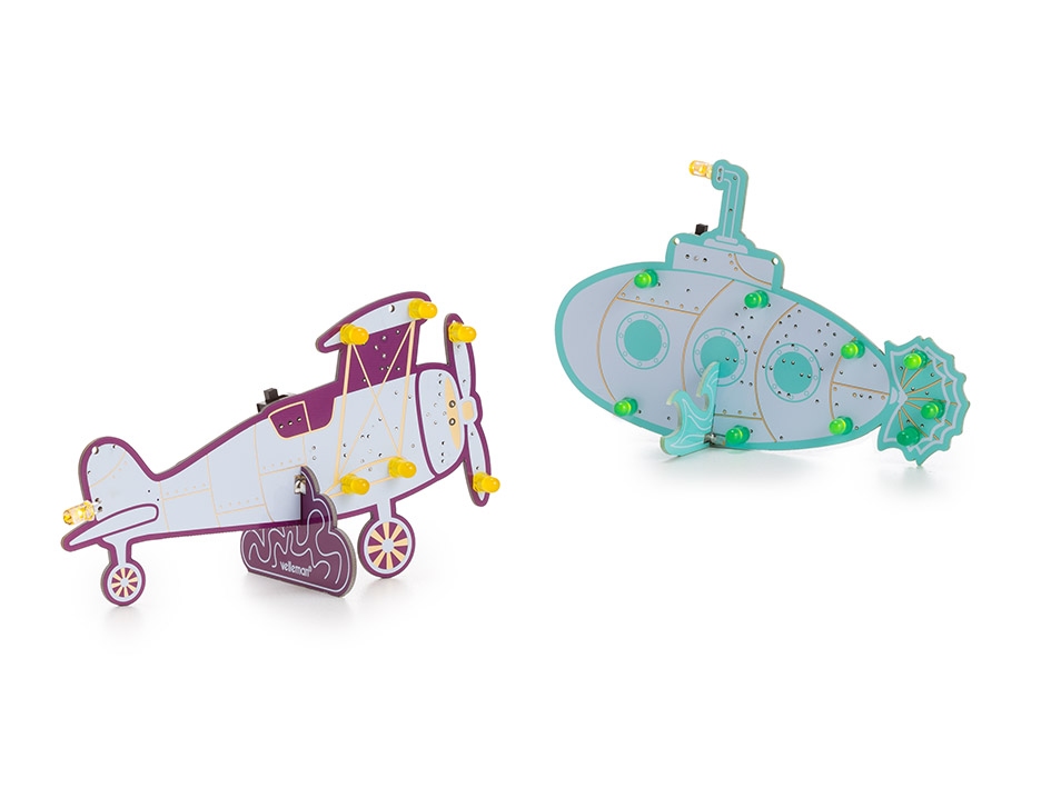 Set met 2 Soldeerkits - Retro Duikboot & Retro Tweedekker 1s