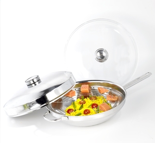 Wok 32 cm - vlakke bodem