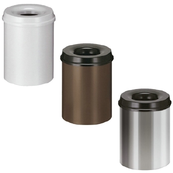 Vlamdovende afvalbak 15L - bruin, grijs, wit, rood, aluminiu