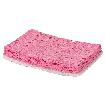 Schuurspons cellulose - 14 x 9 cm - ROZE/WIT