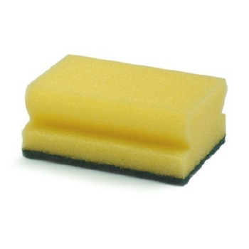 Schuurspons met handgreep Fabel - 10 x 7 cm - GEEL/GROEN