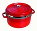 Ronde Cocotte 26 cm met stoominzet - kers