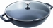 Wok met glazen deksel 30 cm - zwart