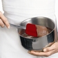 Siliconen pannenlikker (greep van inox 18/10) - rood - 29 cm