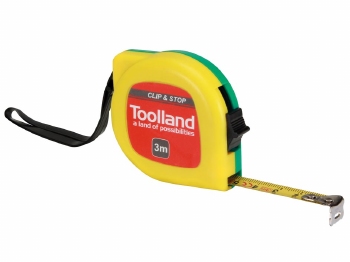ROLBANDMAAT - MET CLIP EN STOP - 3 m - 13 mm 1st.